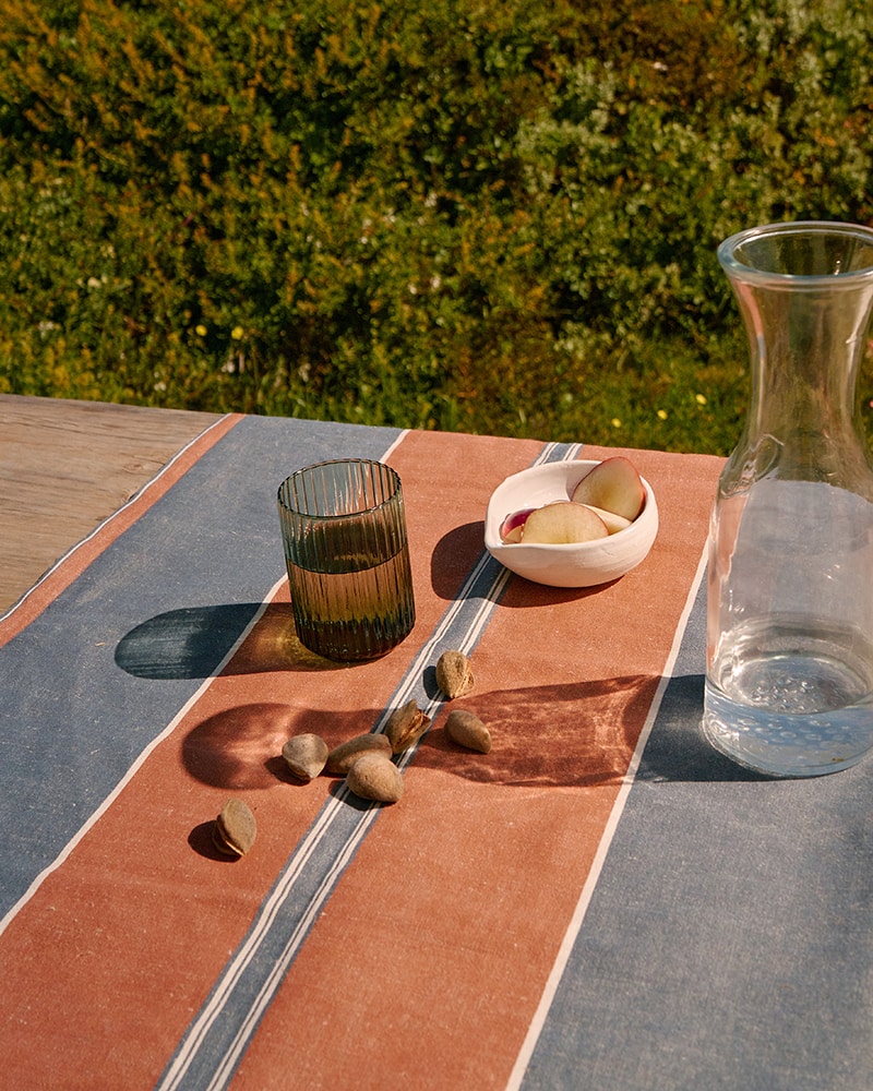 A Table Set with the Lisburn Linen Table Runner in Bronze